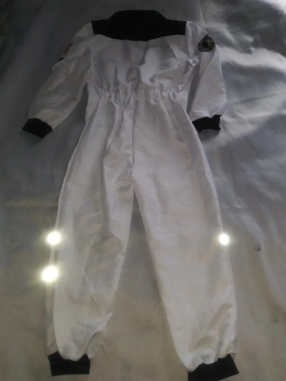 Aeromax NASA Jr Astronaut Costume White Flight Jumpsuit Kids Large for 10/12 yea